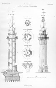 Rysunek projektowy latarni z 1893 roku.